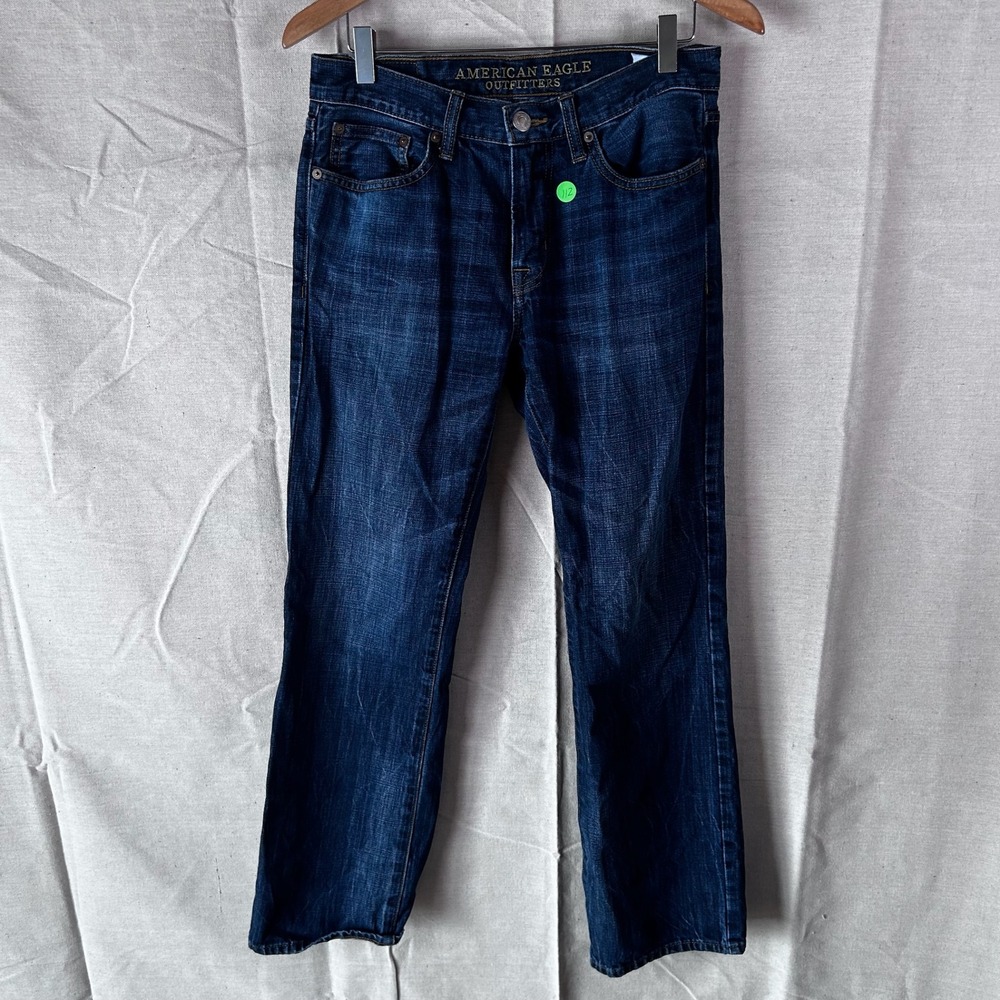 American Eagle Outfitters Mens Jeans 29x32 Dark Wash Straight Leg 100% Cotton